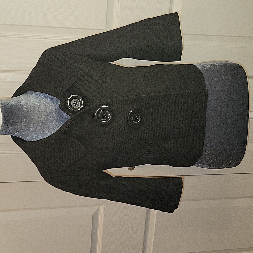 Halogen Wool & Cotton Black Jacket